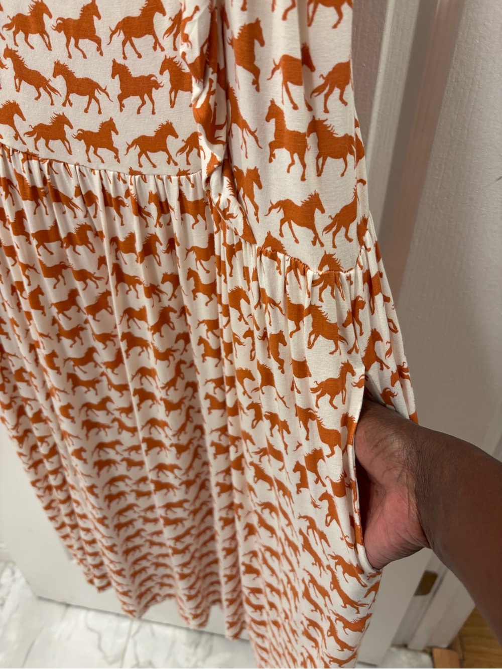 kate quinn Horse Motif Sleeveless Midi Dress Bamboo Viscose Plus size XXL - Picture 6 of 10